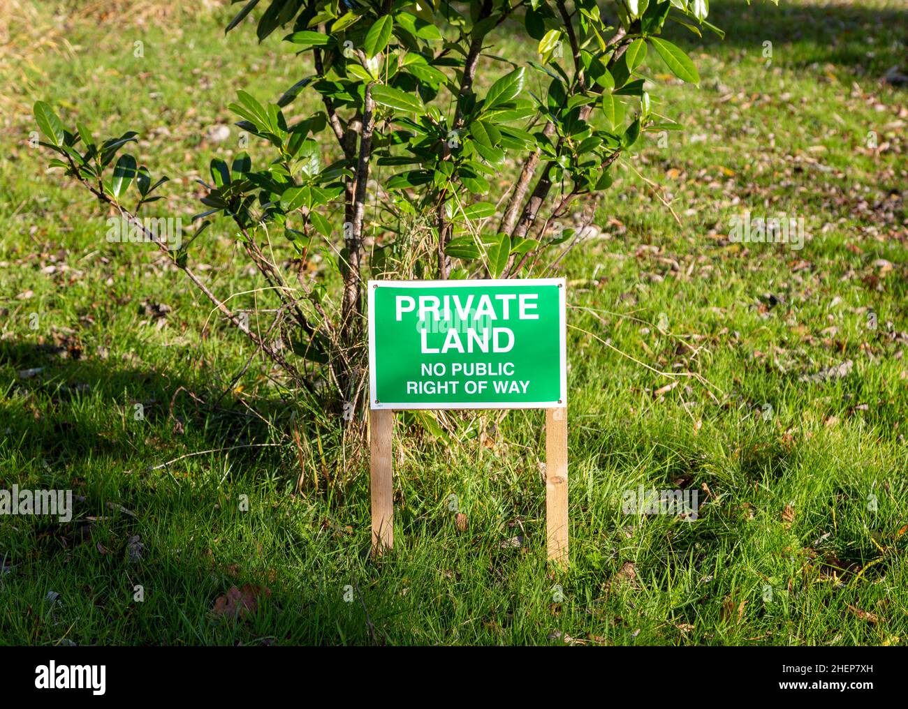 Terrain privé pas de panneau de droit de passage public Suffolk, Angleterre, Royaume-Uni Banque D'Images