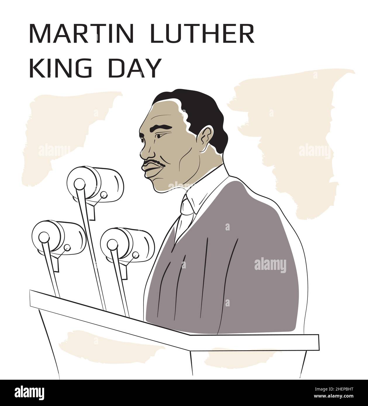Vecteur de concept de la Journée Martin Luther King.L'événement de la Journée MLK est célébré en janvier.J'ai un texte de rêve. Illustration de Vecteur