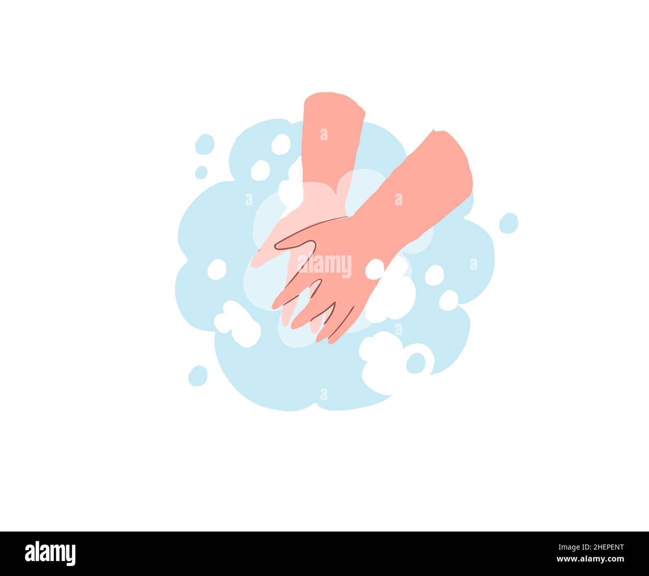 Dessin animé plat mains humaines utilisant le savon, coronavirus covid prévention vecteur d'illustration concept Illustration de Vecteur