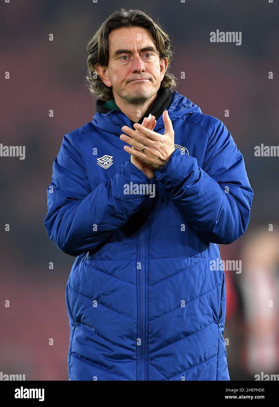 Directeur de Brentford, Thomas Frank - Southampton et Brentford, Premier League, St Mary's Stadium, Southampton, Royaume-Uni - 11th janvier 2022 usage éditorial exclusif - des restrictions DataCo s'appliquent Banque D'Images