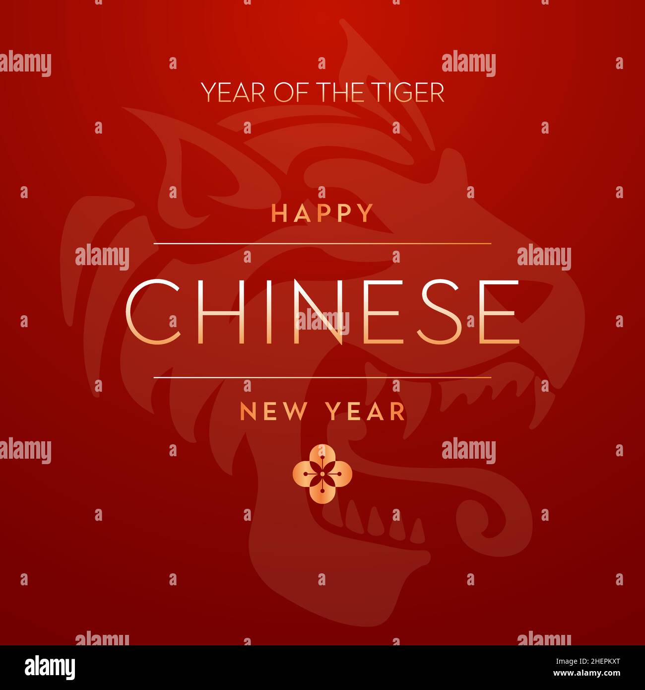 Nouvel an chinois 2022.Année du tigre.Bonne année du tigre en Chine. Illustration de Vecteur