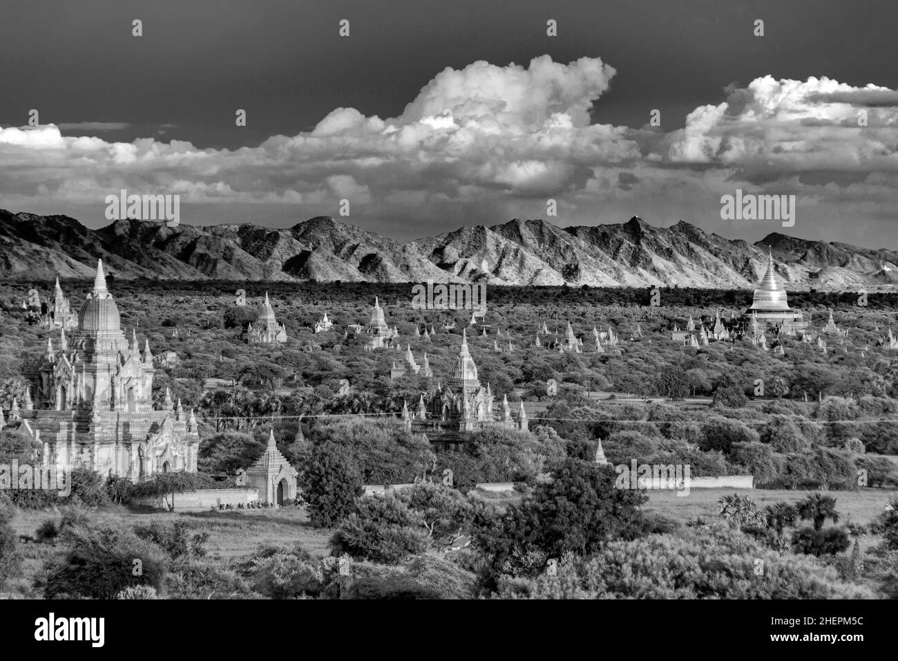 Paysage pagode les temples de Bagan(Groupes), Mandalay, Myanmar Banque D'Images