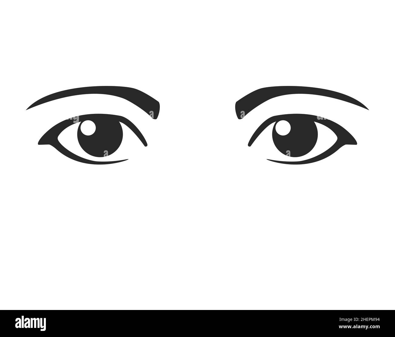 simple yeux humains lokking dtraight avant icône vecteur illustration isolée sur fond blanc Illustration de Vecteur