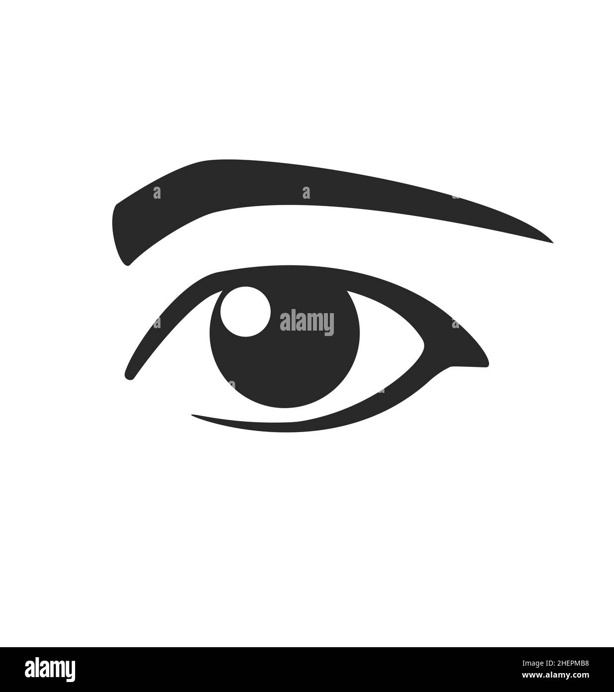 illustration vectorielle d'icône d'œil humain simple isolée sur fond blanc Illustration de Vecteur
