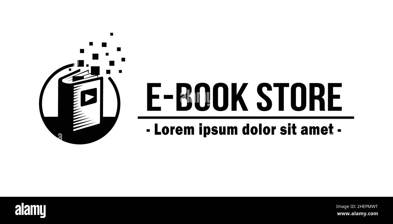 Logo E-Book Store.Logo vecteur de la boutique de livres.E-books vecteur et illustration. Illustration de Vecteur