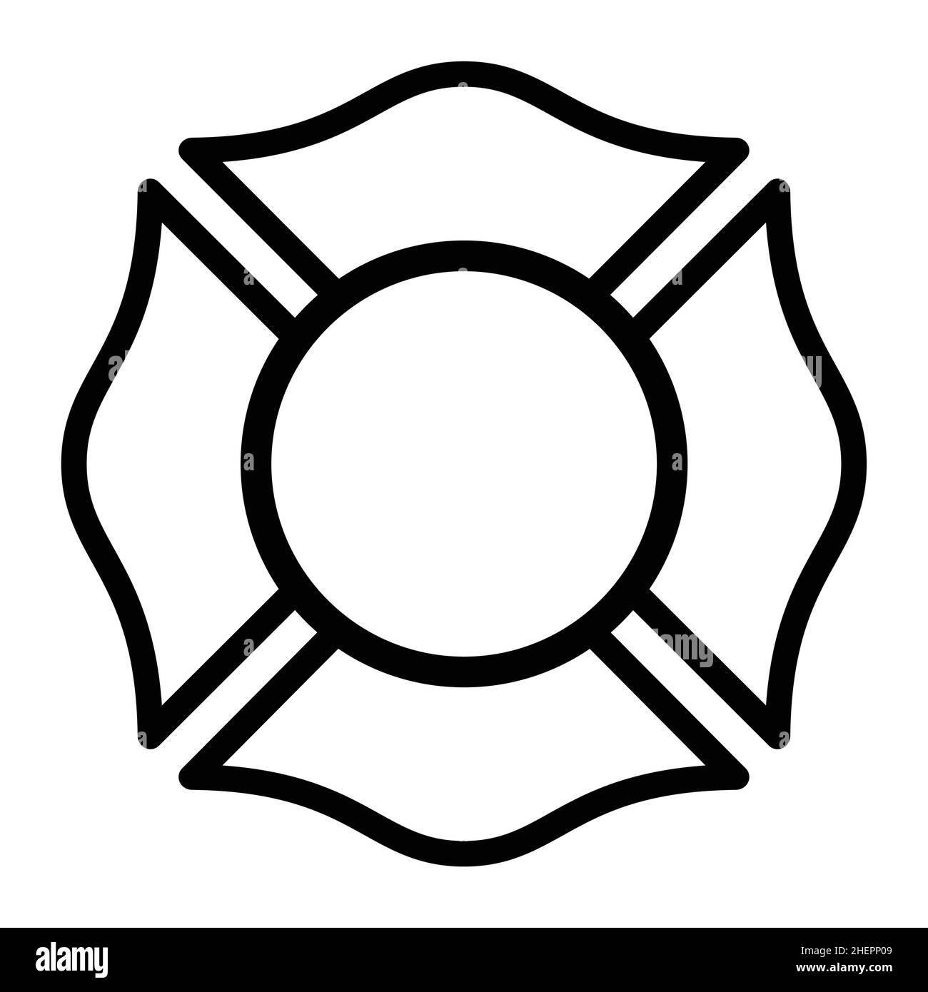 logo vierge du service de sauvetage incendie base contour élément vecteur de forme isolé sur fond blanc Illustration de Vecteur