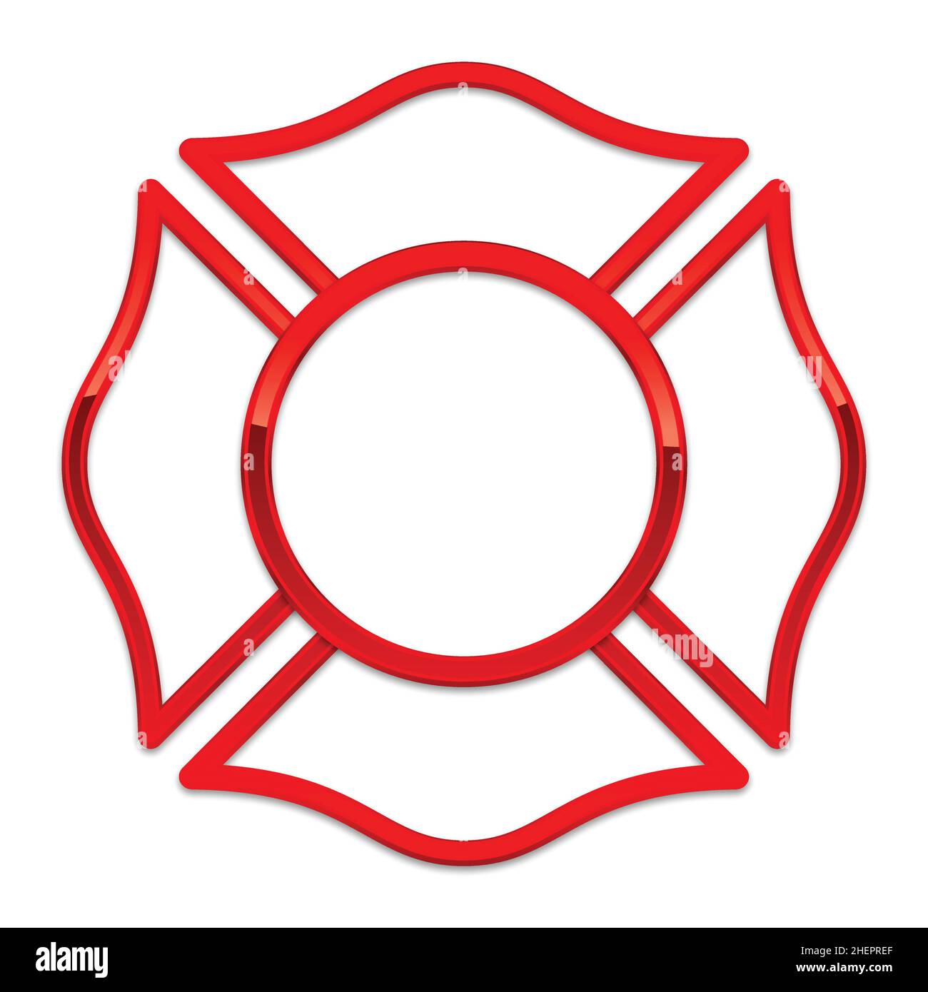 logo anti-incendie vierge base rouge brillant élément de garniture chromé vecteur isolé sur fond blanc Illustration de Vecteur