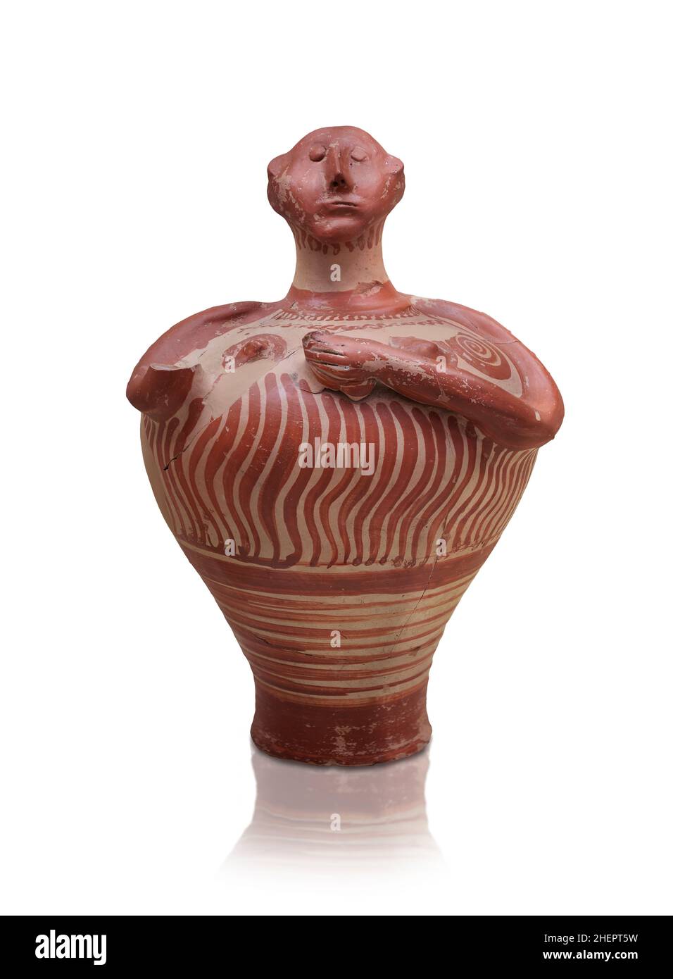 Vase anthropomorphique mycénaen, 1250 - 1180 C.-B.Temple de Mycenae, Tomm 18, alcôve.Site archéologique de Mycenae Musée, Grèce.Réf. LH IIIB2.Ce n'est pas k Banque D'Images