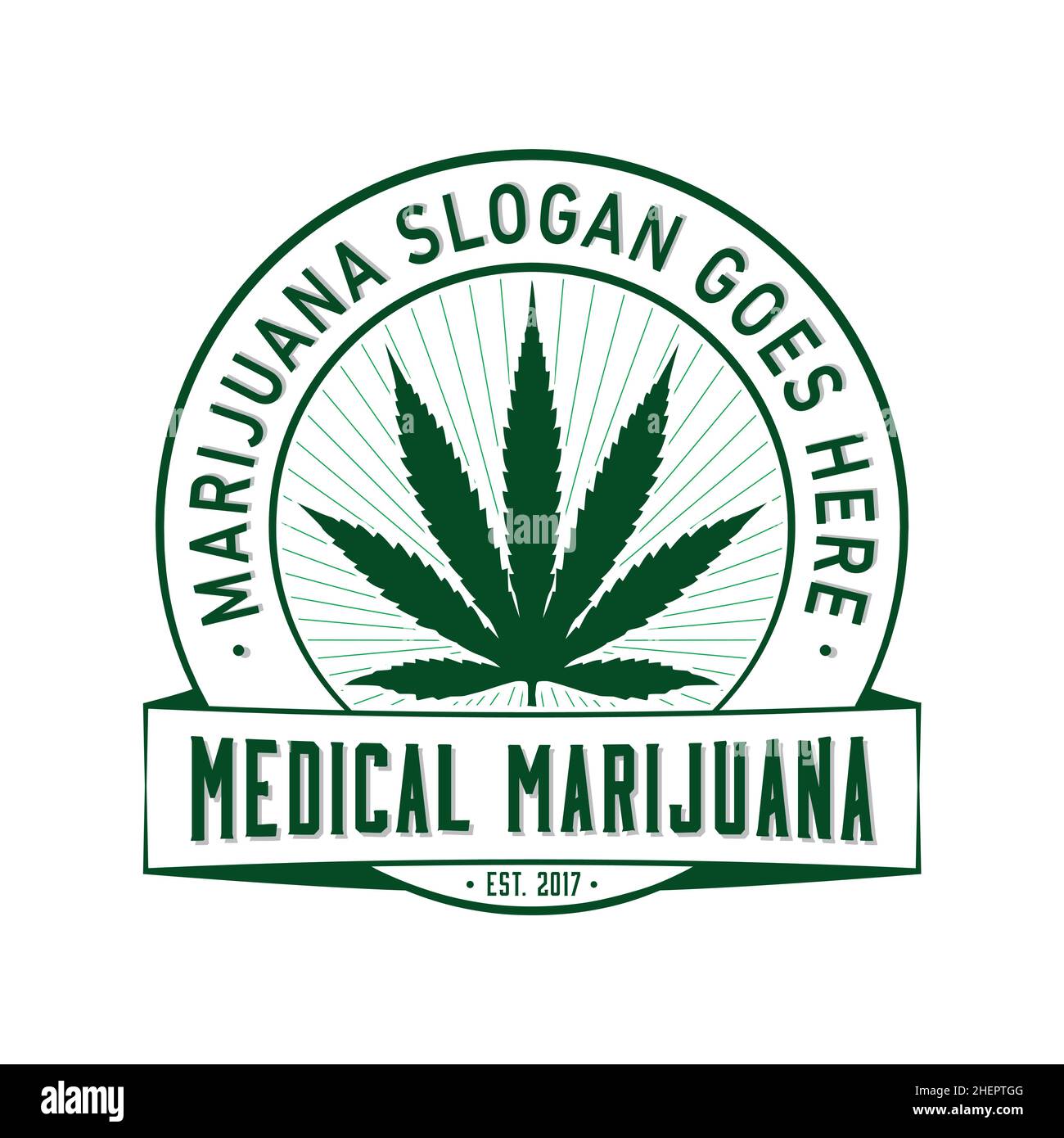 Marijuana médicale / cannabis.Vecteur et illustration.Logo.Modèle de t-shirt. Illustration de Vecteur