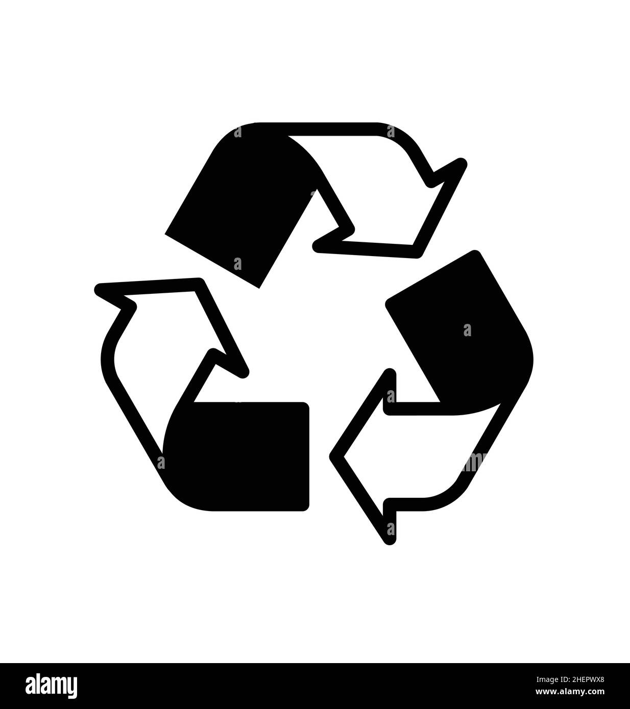 triangle classique recycle logo ligne de travail vecteur isolé sur fond blanc Illustration de Vecteur