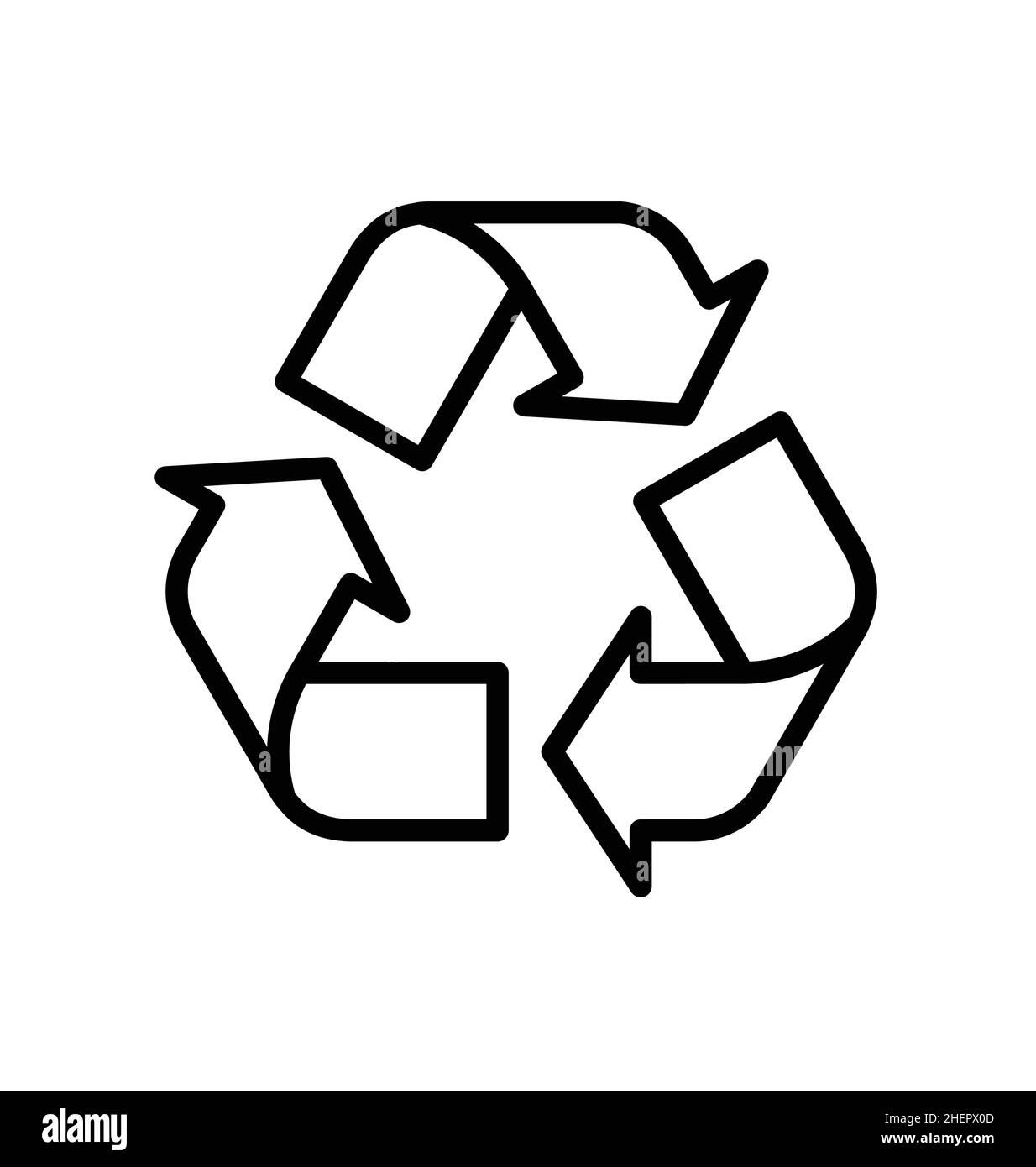 triangle classique recycle logo contour linéart vecteur isolé sur fond blanc Illustration de Vecteur