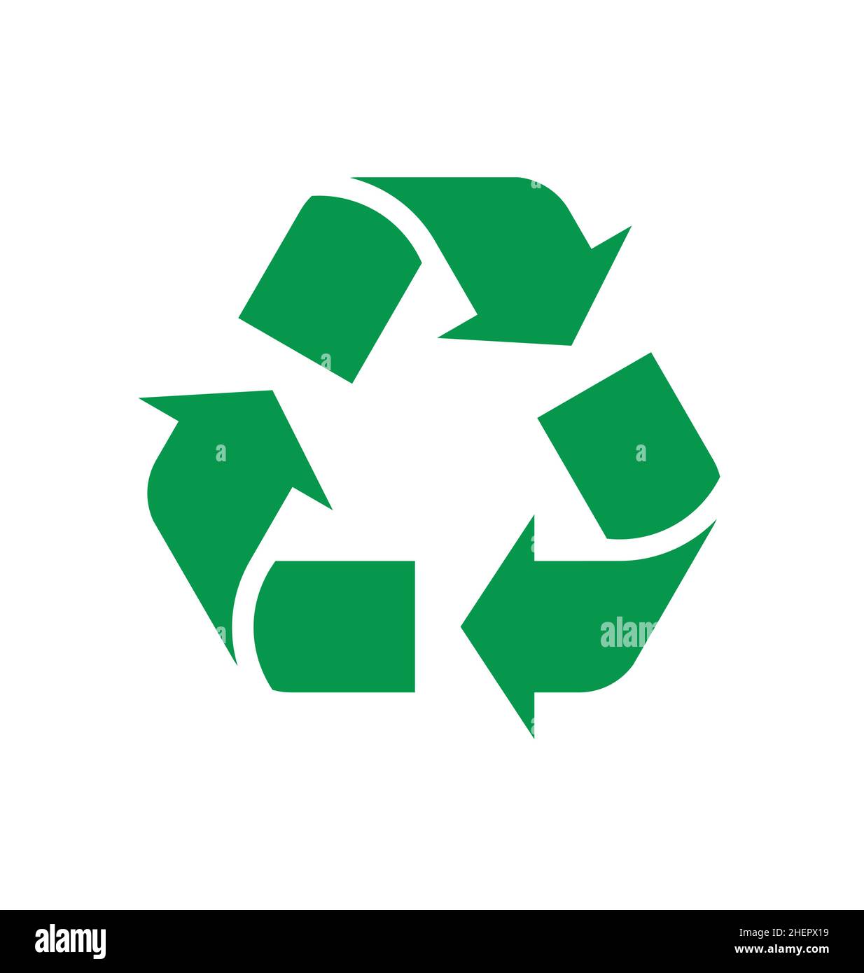 triangle vert recycle logo symbole vectoriel classique isolé sur fond blanc Illustration de Vecteur