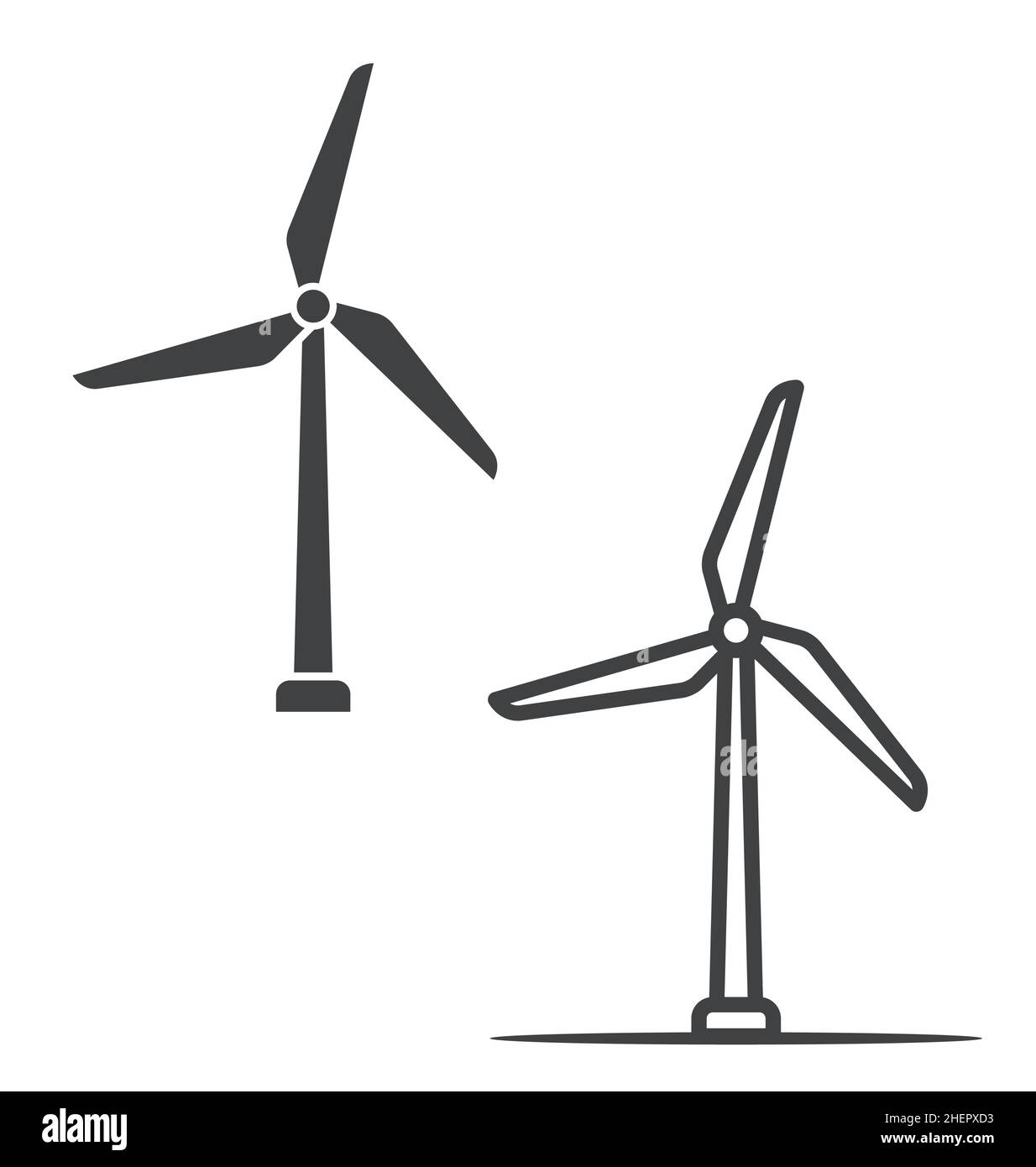 éolienne simple générateurs de puissance icône symbole silhouette vectorisation vecteur isolé sur fond blanc Illustration de Vecteur