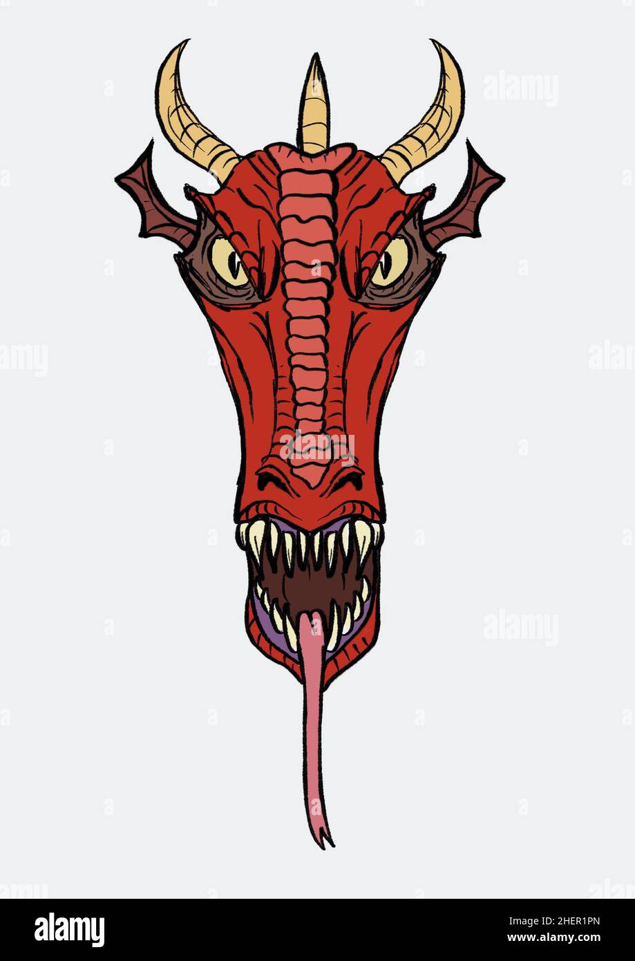 illustration de la tête de dragon Banque D'Images