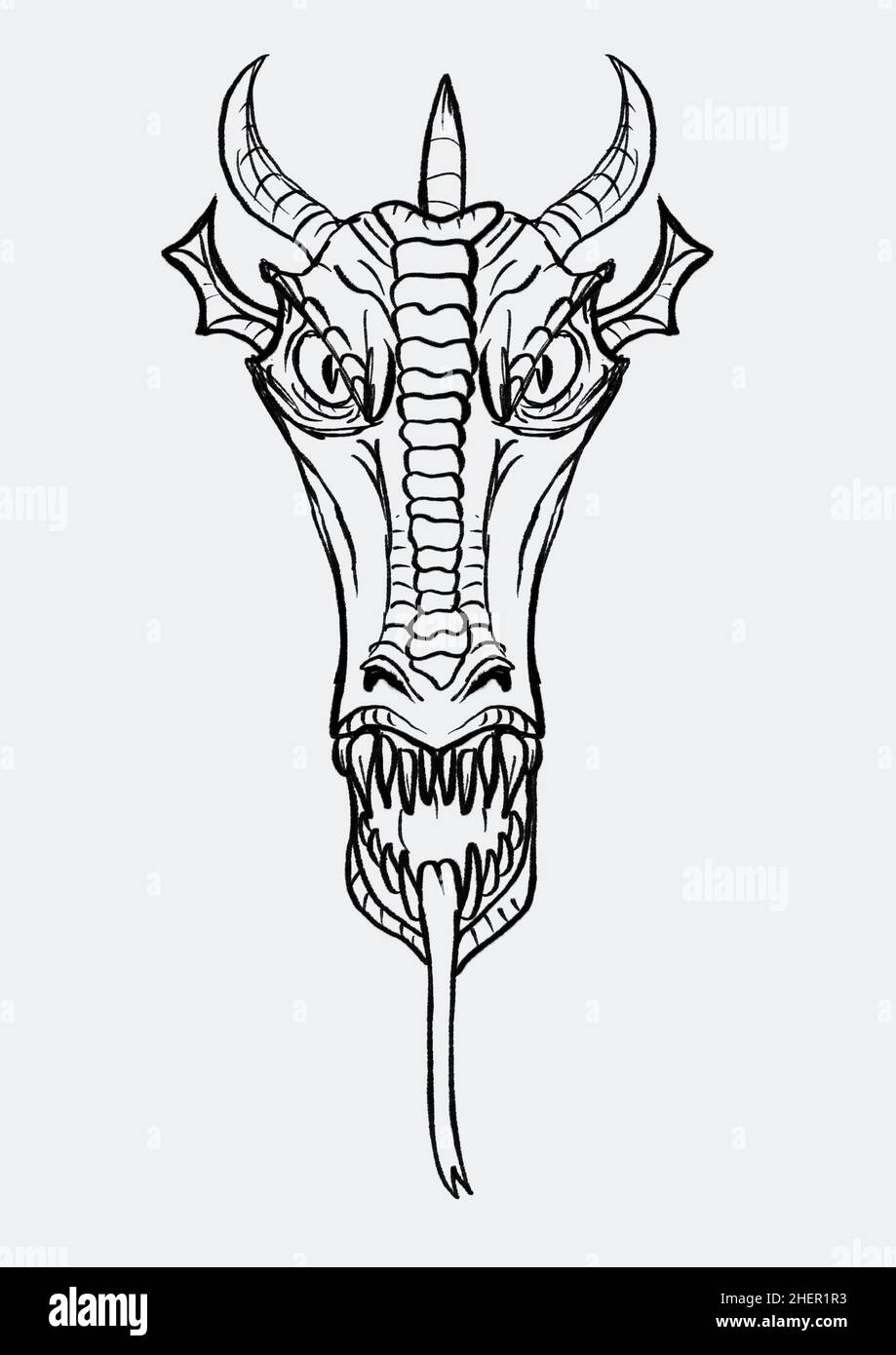 illustration de la tête de dragon Banque D'Images