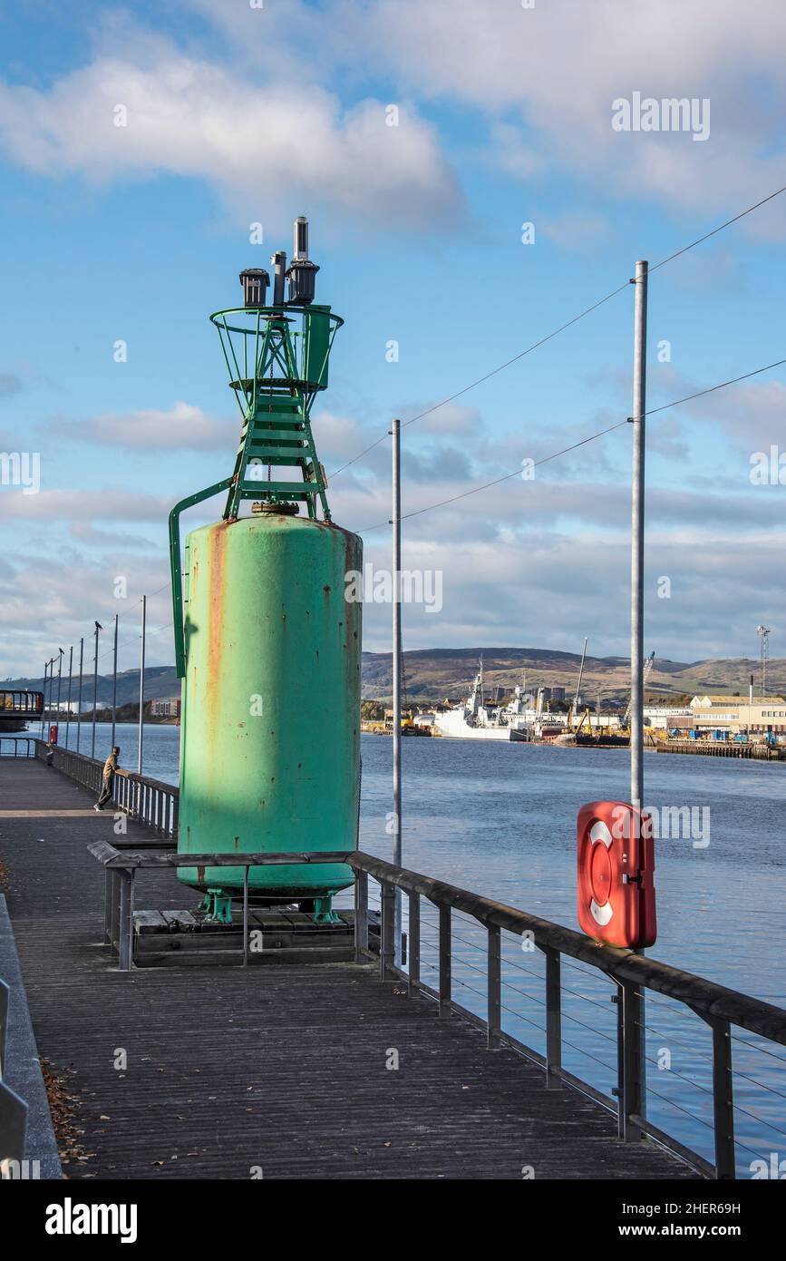 Relic (Navigational Buoy) sur Clyde Walkway, Braehead Glasgow, Écosse Banque D'Images