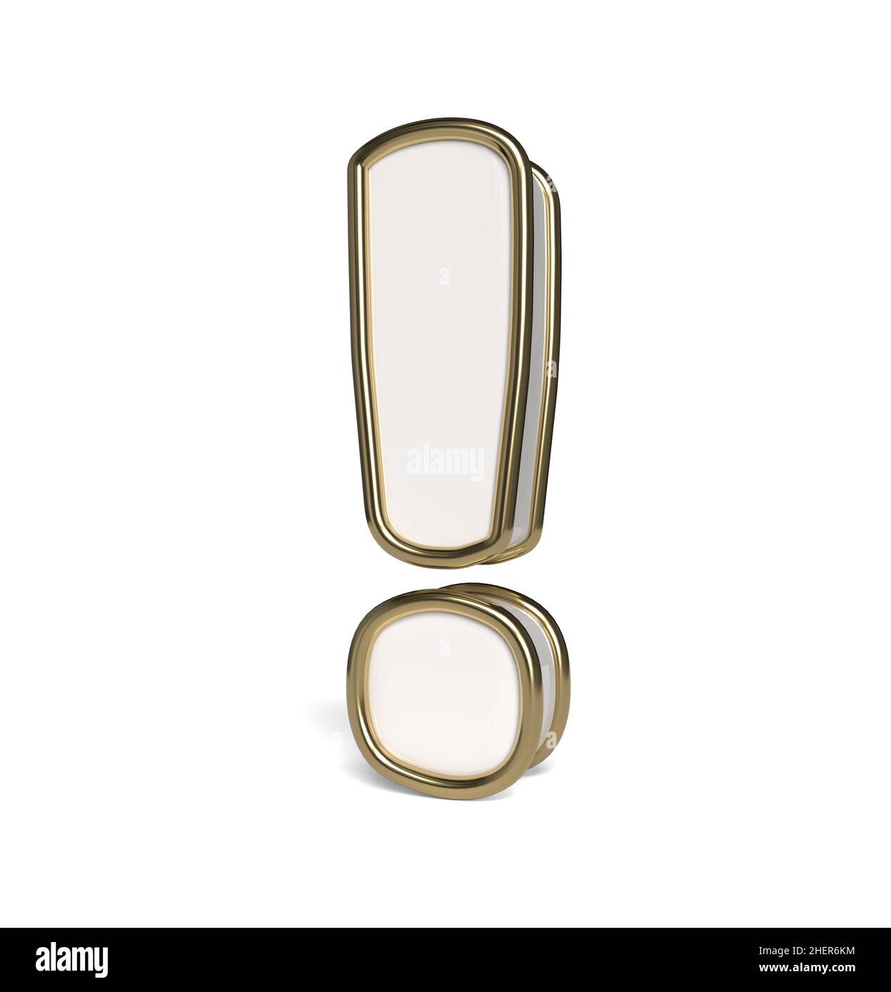 Point d'exclamation sur fond blanc.3d image Banque D'Images