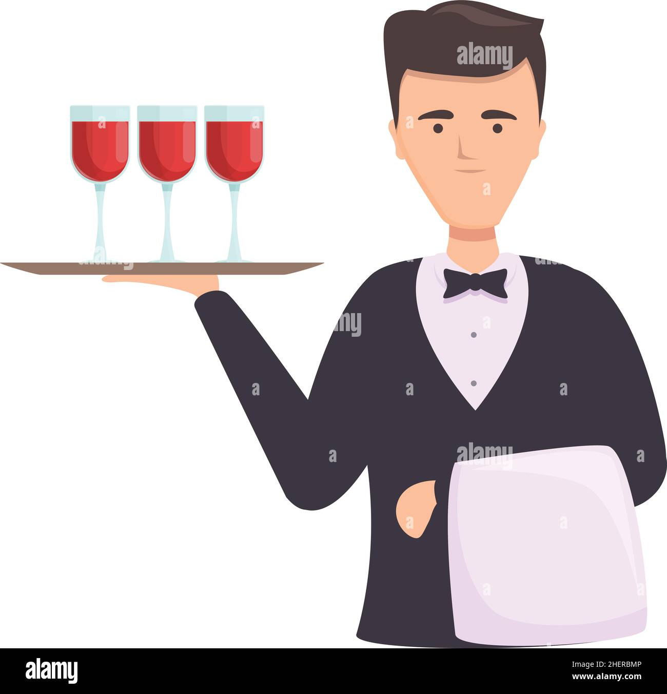 Vecteur de dessin animé d'icône sommelier élégant.Verre à vin.Goûtez le fromage Illustration de Vecteur