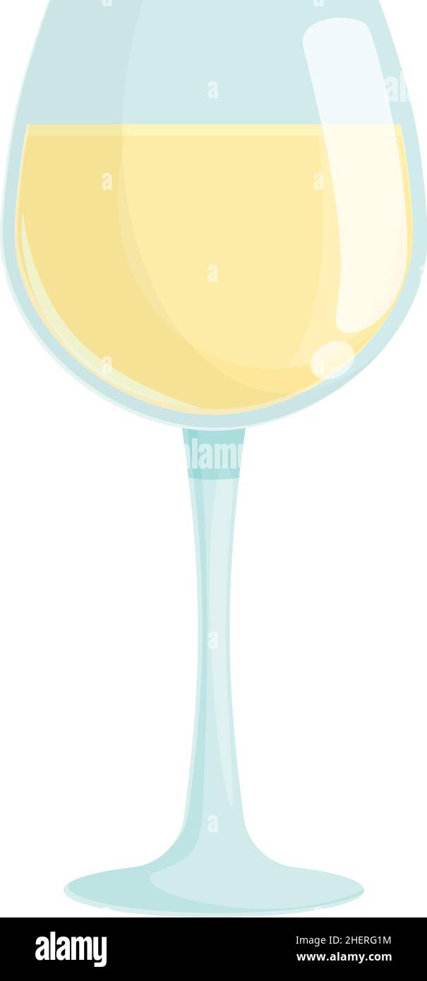 Vecteur de dessin animé d'icône de verre de vin blanc.Sommelier d'alcool.Femme boit Illustration de Vecteur