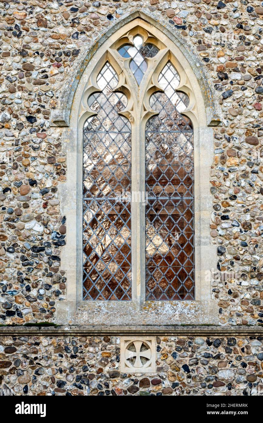 Extérieur avec fenêtres l'église de St Mary Dallinghoo Suffolk Banque D'Images