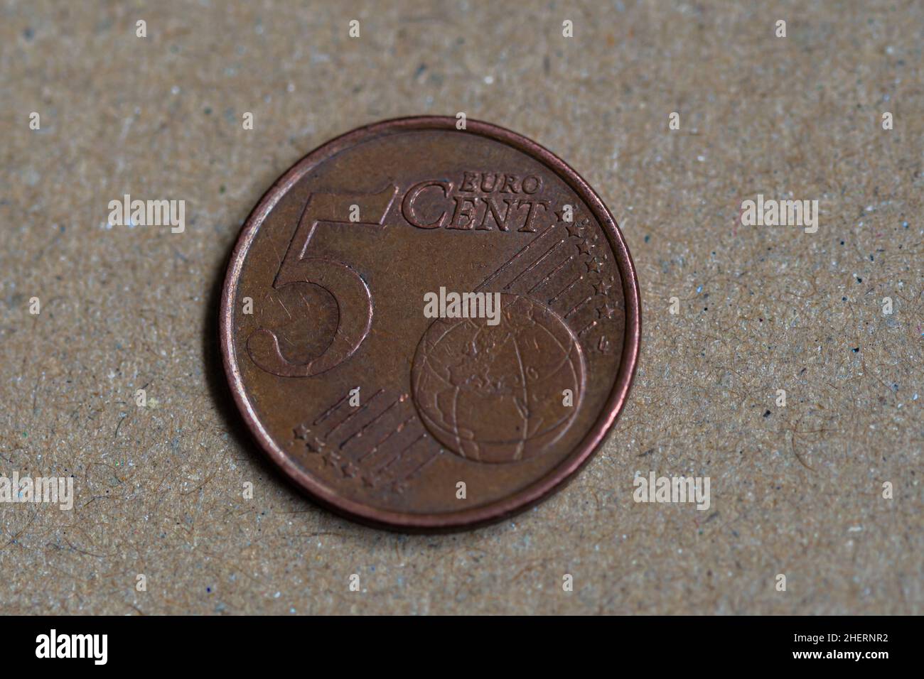 Photo macro d'une pièce de 5 cents Banque D'Images