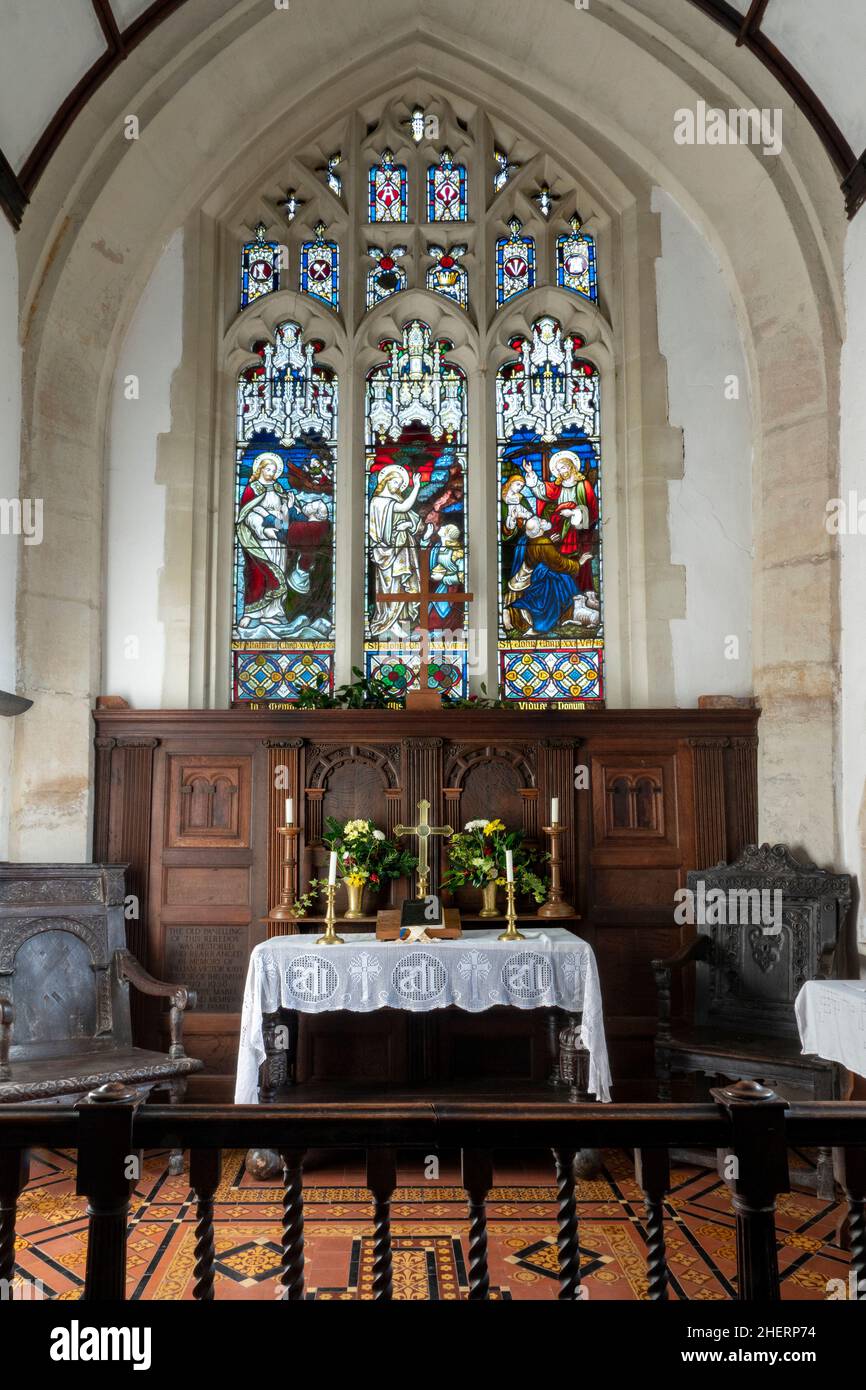 L'église autel de Sainte Marie Dallinghoo Suffolk Banque D'Images