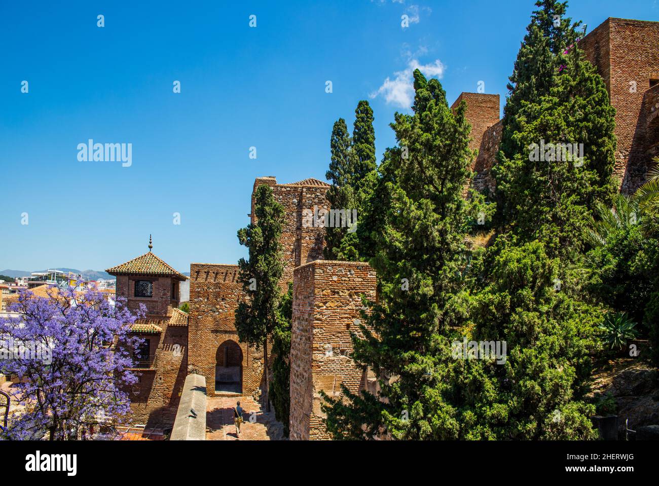 Alcazaba, Malaga, Malaga, Andalousie, Espagne Banque D'Images