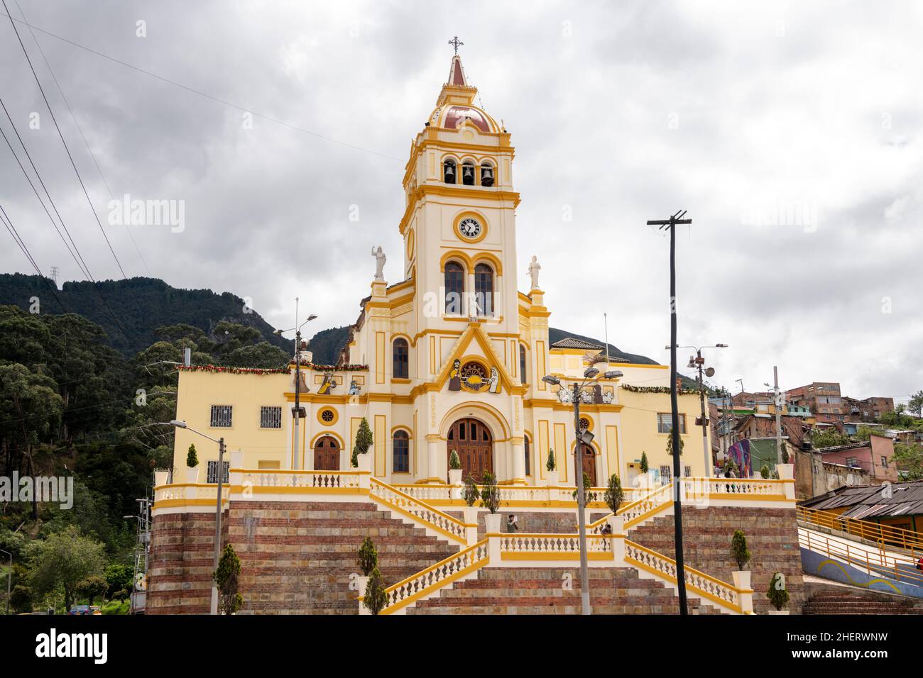 Église Iglesia de Nuestra Señora de Egipto, Bogta, Colombie.Situé en bordure du quartier autrefois célèbre des gangs de Barrio Egipto. Banque D'Images