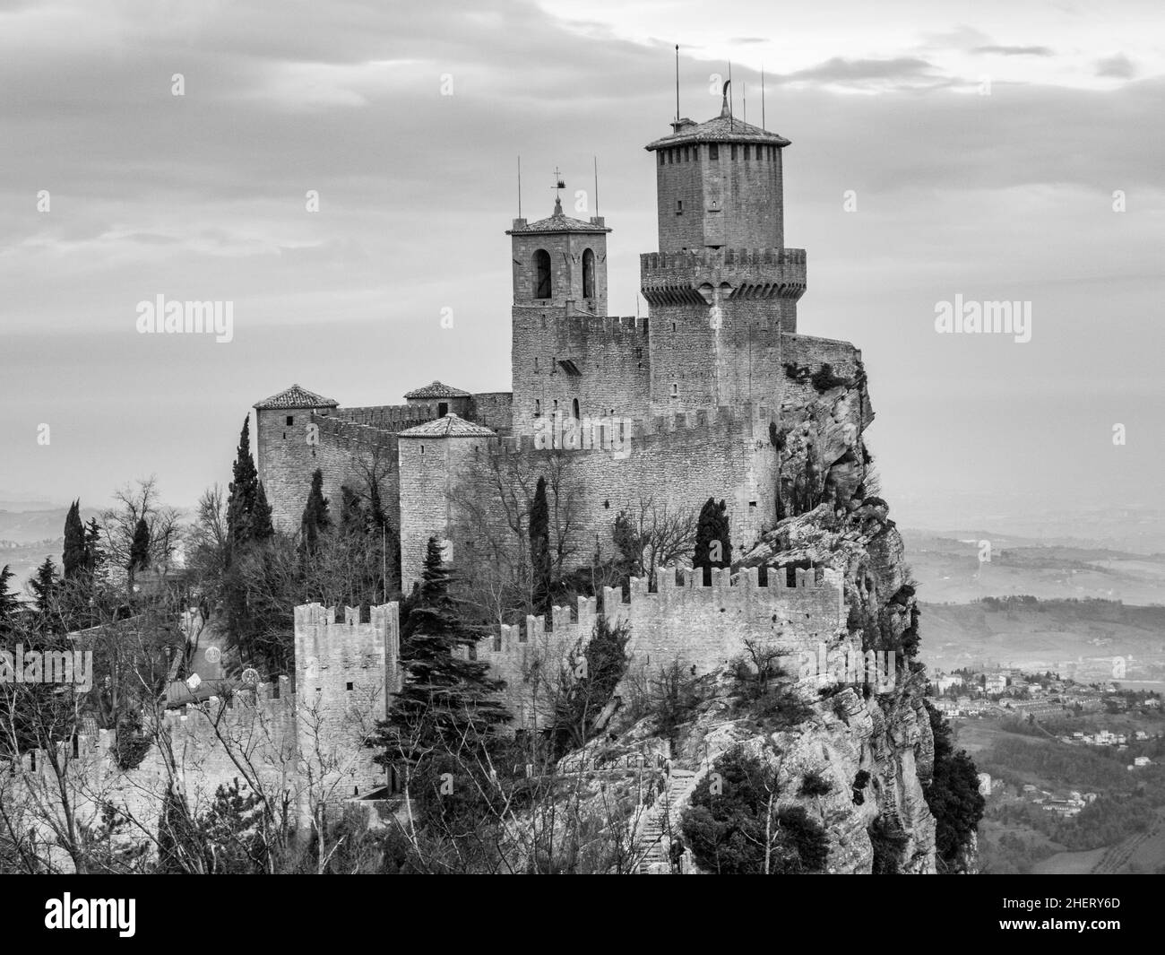 Della Rocca Guaita, la plus ancienne forteresse de San Marino, Italie Banque D'Images