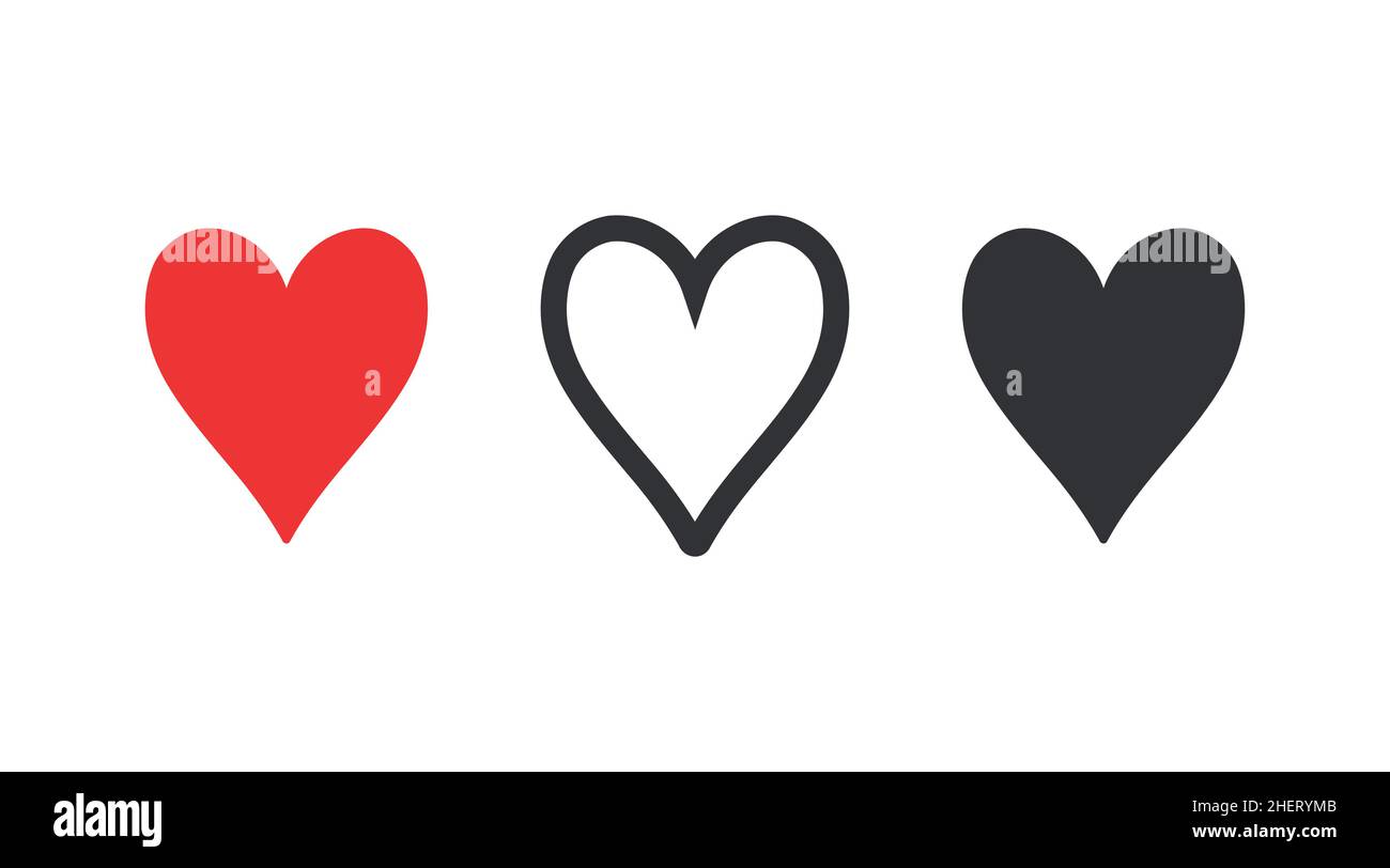 Jeu d'icônes en forme de cœur.Variations de forme cardiaque allongée du vecteur. Illustration de Vecteur