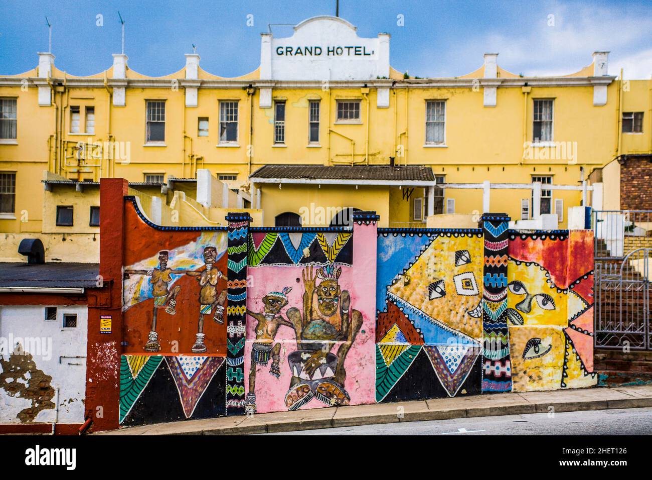 Street Art en face du Grand Hotel, Port Elizabeth, Afrique du Sud Banque D'Images