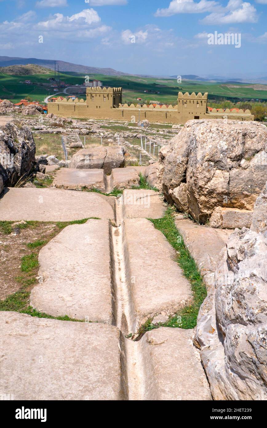 Site d'excavation, Hattusha, ancienne capitale des Hittites, Turquie, Hattusha, Turquie Banque D'Images Site d'excavation, Hattusha, ancienne capitale des Hittites, Turquie, Hattusha, Turquie Banque D'Images