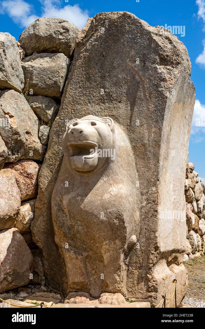 Porte du lion, Hattusha, ancienne capitale des Hittites, Turquie, Hattusha, Turquie Banque D'Images Porte du lion, Hattusha, ancienne capitale des Hittites, Turquie, Hattusha, Turquie Banque D'Images