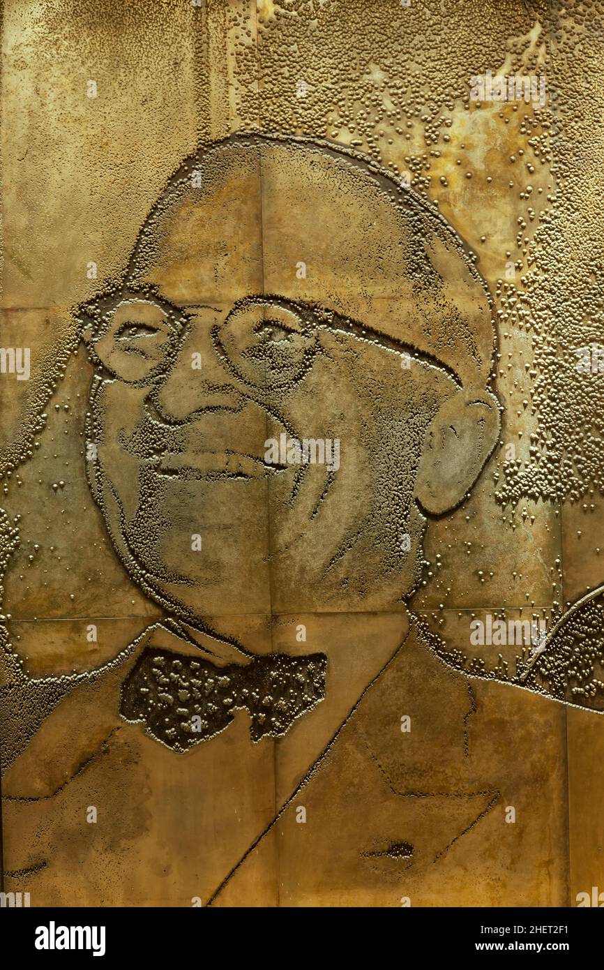 Président Harry S. Truman, plaque de magnésium gravé, président des États-Unis en 33rd, Texas. Banque D'Images
