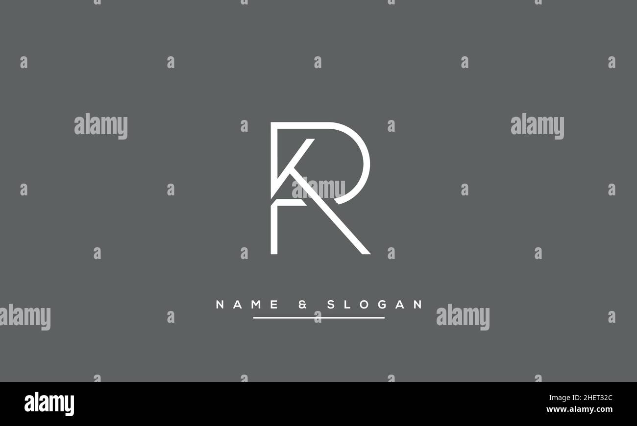 KR, RK, K, R modèle de monogramme avec logo minimal Illustration de Vecteur