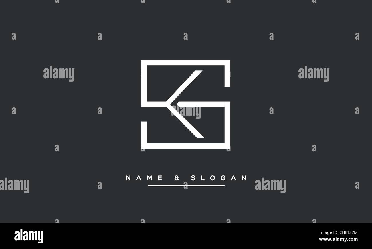 KS, SK, K, S lettres Abstract logo Monogram Illustration de Vecteur