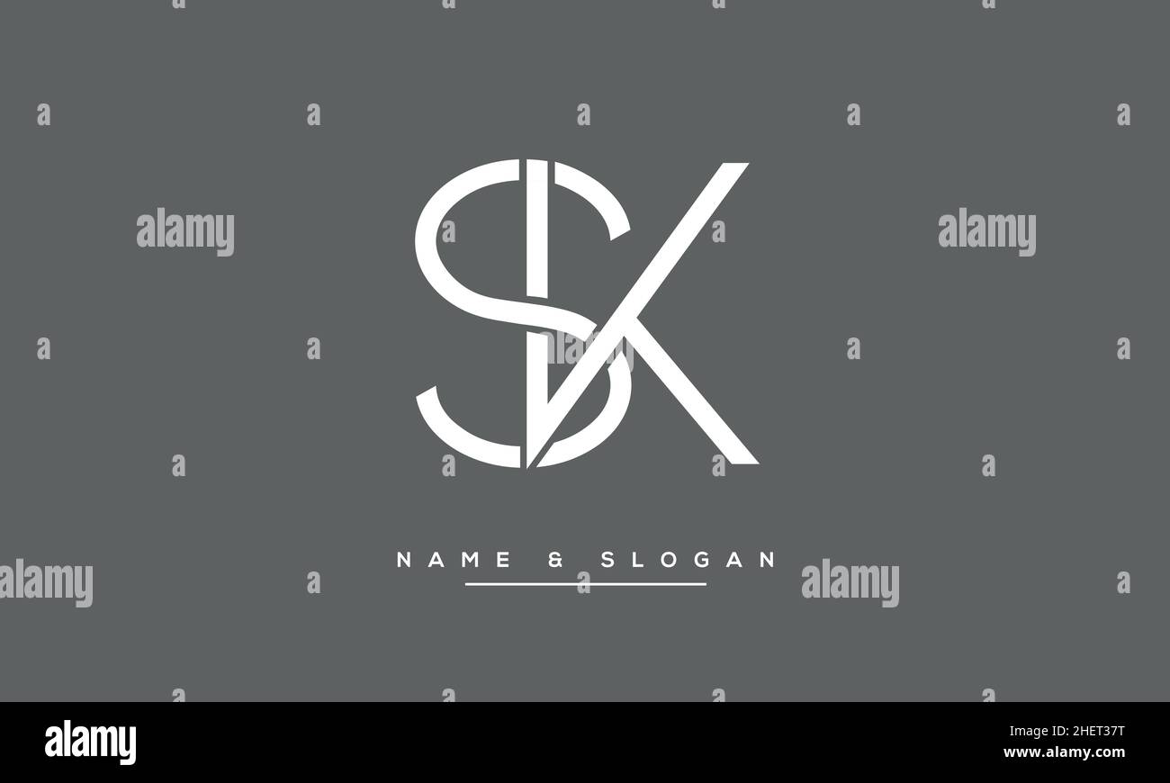 KS, SK, K, S lettres Abstract logo Monogram Illustration de Vecteur