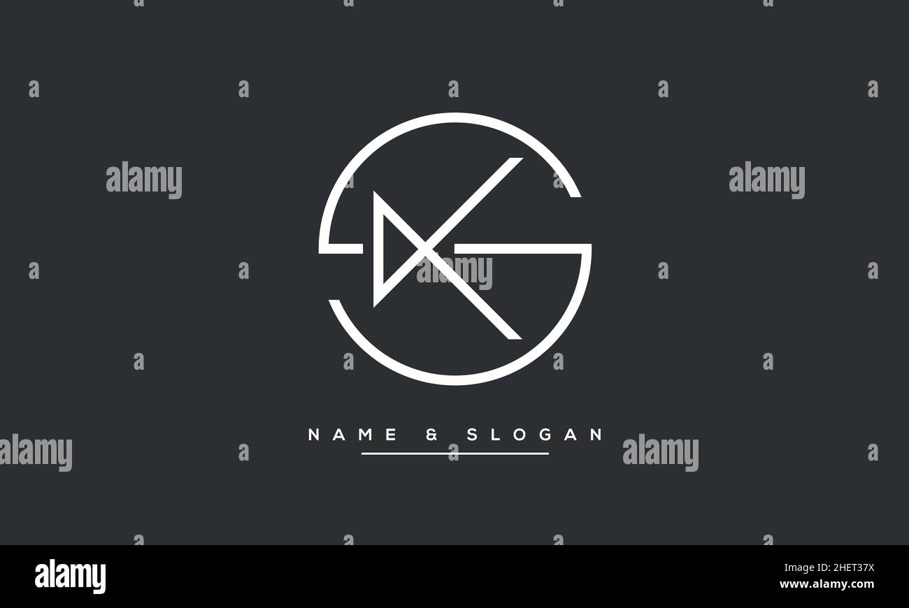 KS, SK, K, S lettres Abstract logo Monogram Illustration de Vecteur