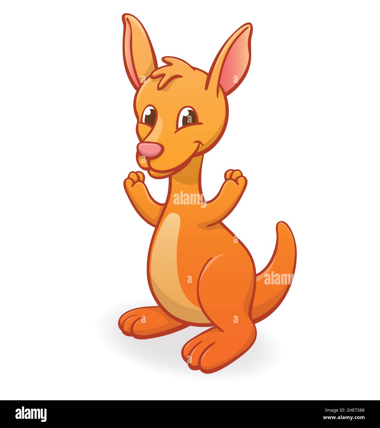 mignon heureux bébé australien kangourou joey dessin animé personnage ...