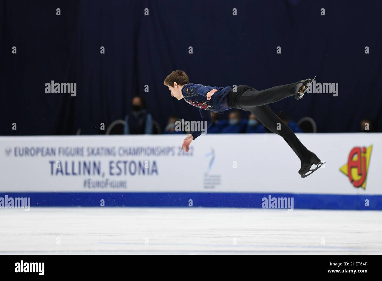 Tallinn, Estonie.Le 12 janvier 2022, Morisi KVITELASHVILI (GEO), pendant le programme Men Short, aux Championnats européens de patinage artistique 2022 de l'UIP, à la patinoire de Tondiaraba, le 12 janvier 2022 à Tallinn, Estonie.Credit: Raniero Corbelletti/AFLO/Alay Live News Banque D'Images