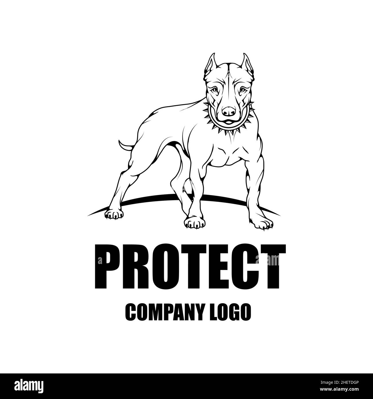 Modèle de conception du logo vectoriel de la société de sécurité.Logo de protection.chien.Logo Icon. Illustration de Vecteur