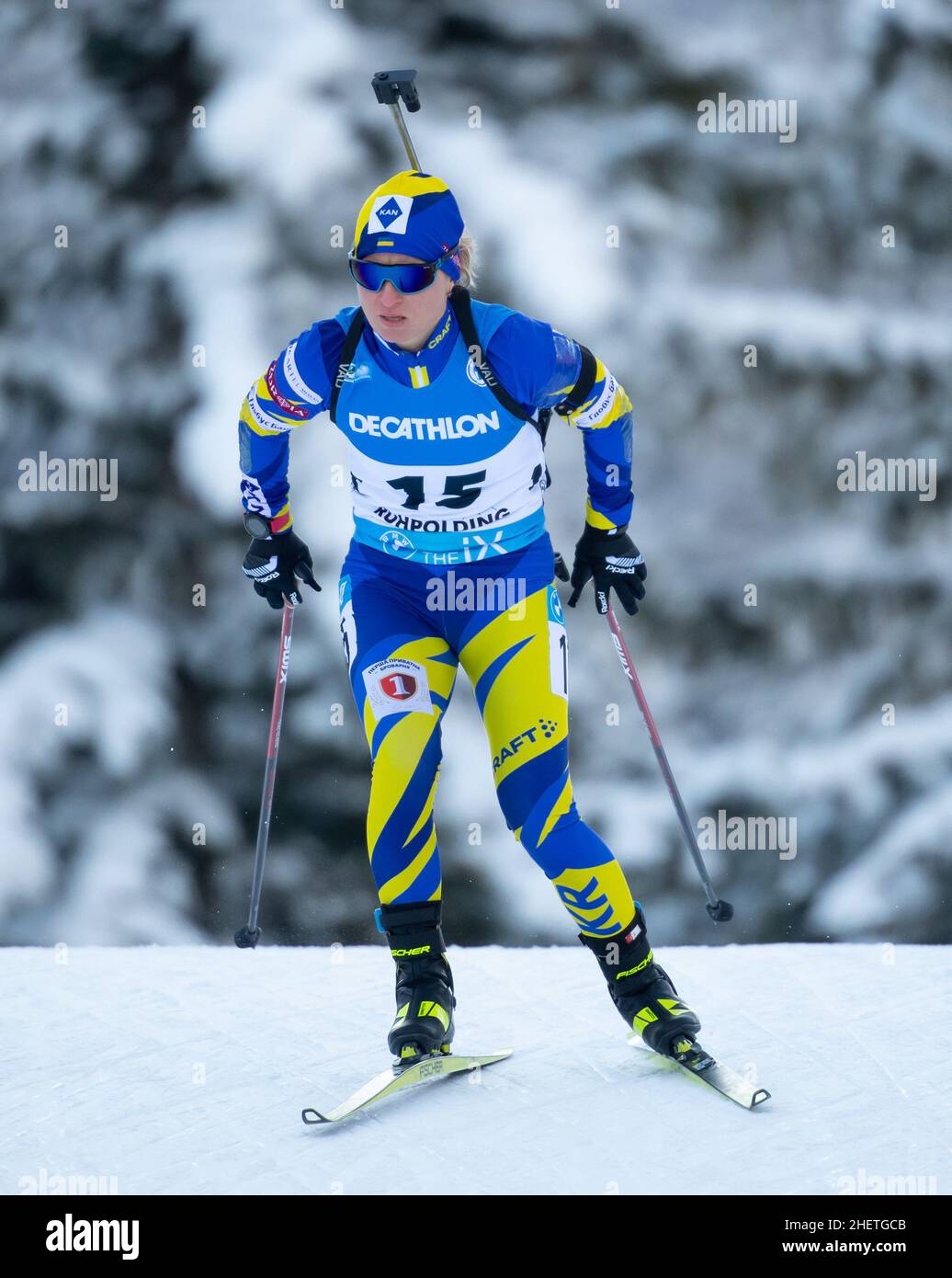Ruhpolding, Allemagne.12th janvier 2022.Biathlon: Coupe du monde, sprint 7,5 km à Chiemgau Arena, femmes.Valentina Semerenko d'Ukraine en action.Credit: Sven Hoppe/dpa/Alay Live News Banque D'Images