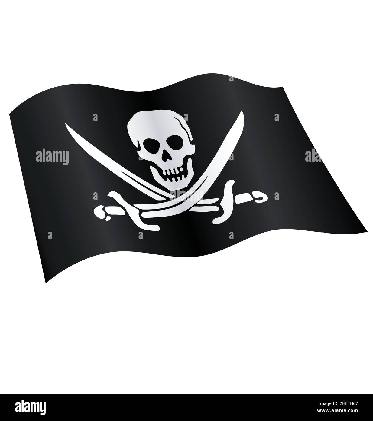 Drapeau Pirate Jolly Roger 90x150 Cm - Noir Crâne Os - Anneaux Métalliques - Décoration Fête Thématique