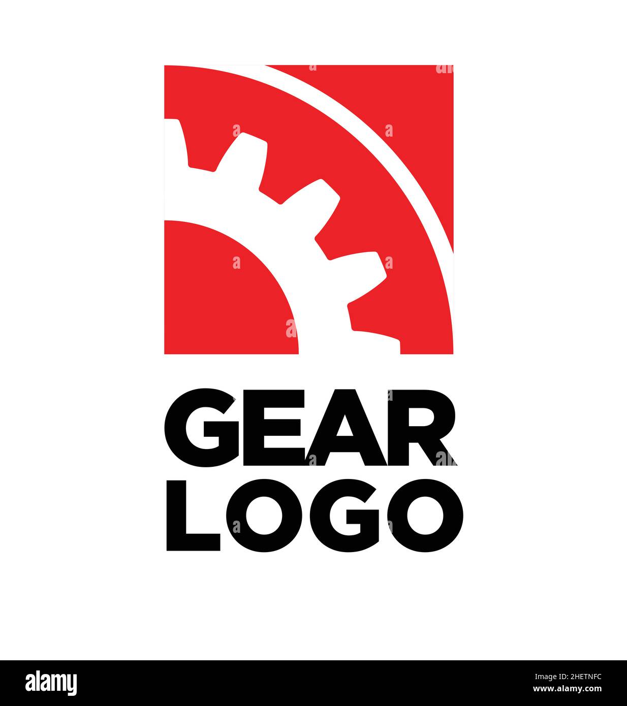 logo ingénieur carré vecteur pignon rouge, isolé sur fond blanc Illustration de Vecteur