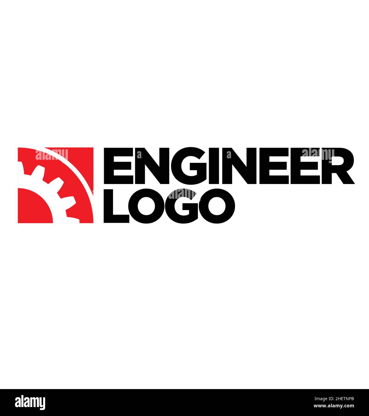 carré logo ingénieur pignon rouge quart vecteur isolé sur fond blanc Illustration de Vecteur