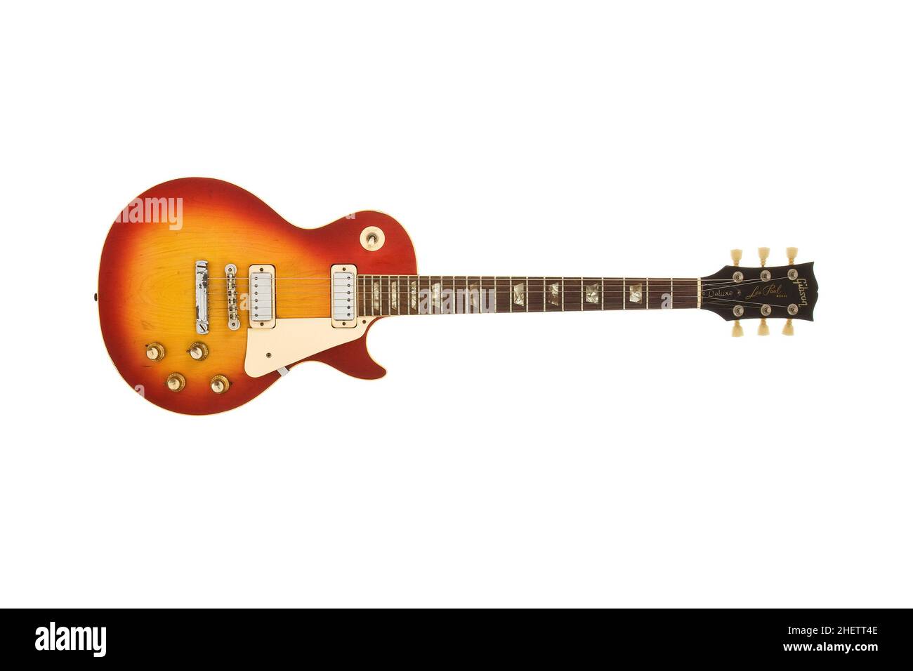 1973 Gibson les Paul Deluxe Cherry Sunburst Guitare électrique Photo Stock  - Alamy