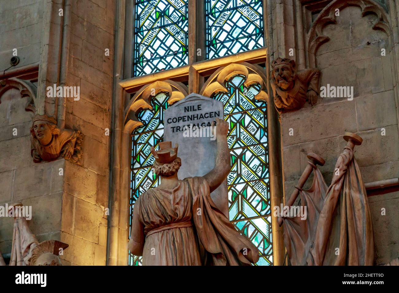 LONDRES, GRANDE-BRETAGNE - 23 MAI 2014 : il s'agit d'un fragment d'une statue de la Grande-Bretagne incarnant ses victoires navales, qui se passe dans le Guildhall. Banque D'Images