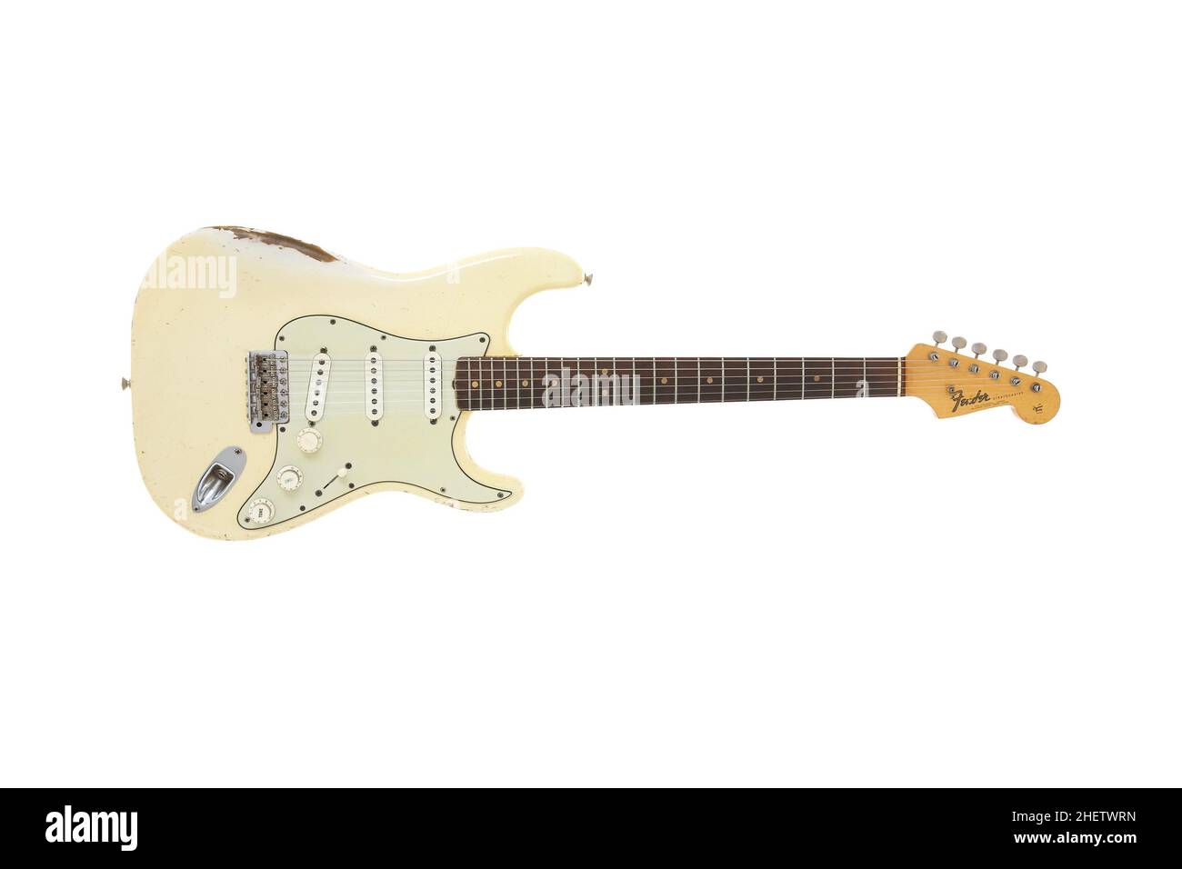 1964 Guitare Stratoaster Fender, blanc crème Photo Stock - Alamy