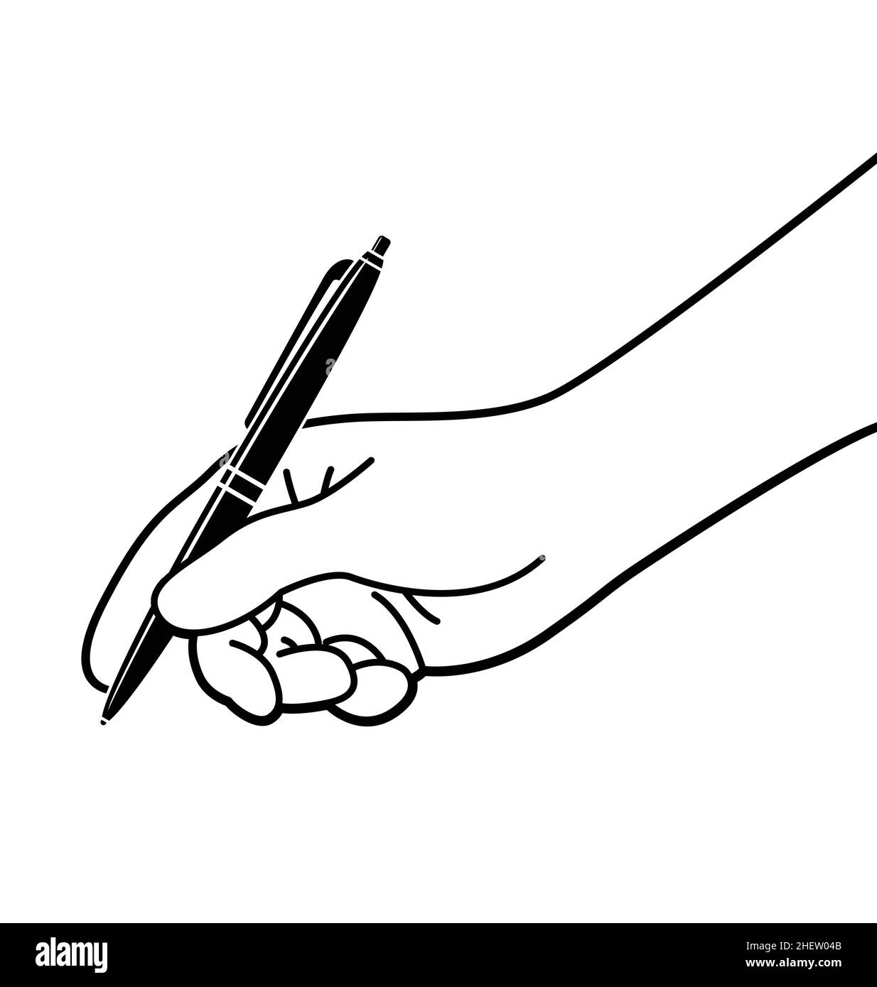 Écriture à la main avec un stylo.Dessin noir et blanc Photo Stock - Alamy