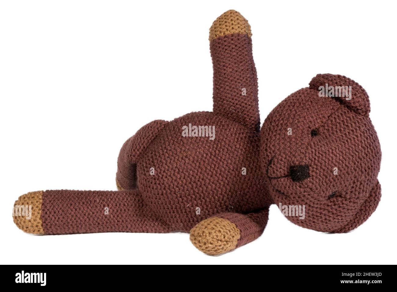 l'ours en peluche brun fait des acrobaties drôles Banque D'Images